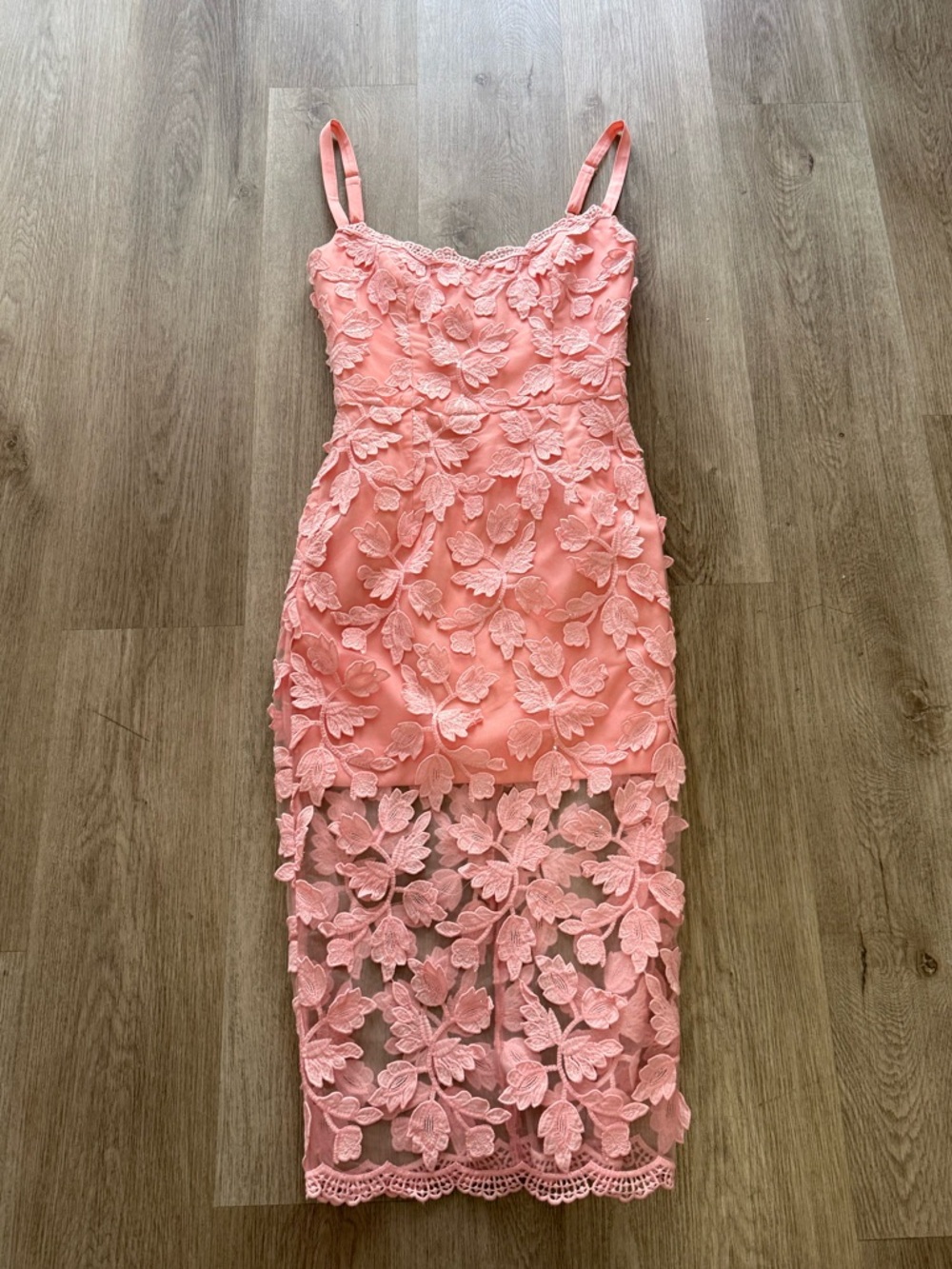 helsi amber pink floral embroidered sweetheart midi cocktail party dress size XS